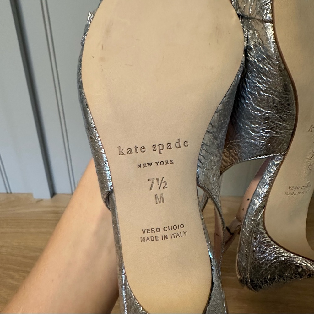 Kate Spade Oliene Silver Slingback Heels - Picture 8 of 16